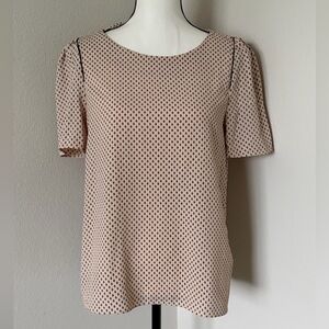 H&M Pink and Black Leaf Print Blouse